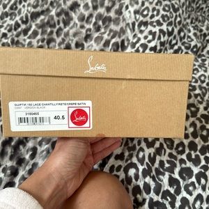 Christian Louboutin Black Guiptik 150 Lace Chantilly/Rete/Crepe Satin size 40.5